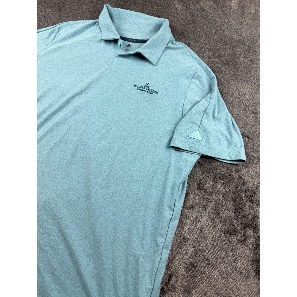 Adidas Mens Palmer Legends Country Club Golf Polo Shirt Blue Large Heathered